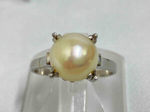 pm stamp | pearl ( approximately 8mm.)|11 number |4g| Vintage ring 