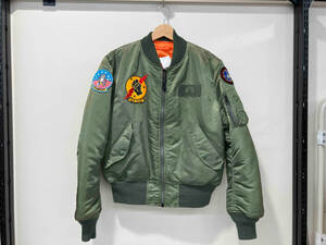 ALPHA INDUSTRIES アルファインダストリーズ フライトジャケット MA-1 ナイロンジャケット TOP GUNワッペン無し AA050728-1 カーキ M