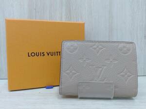 ルイヴィトン　LOUIS VUITTON／モノグラム・アンプラント 機番なし／ポルトフォイユクレア 財布　ベージュ　箱・保存袋・鑑定書付