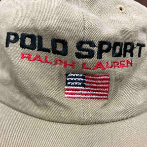 POLO RALPH LAUREN ポロ ラルフローレン polo sport USA製 星条旗 刺繍 6パネル キャップ ベージュの画像2