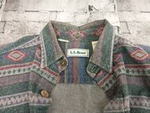 L.L.Bean エルエルビーン　ネルシャツ　90s ネイティブ柄　サイズS グリーン 店舗受取可_画像4