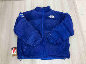 THE NORTH FACE SUPREME ダウンジャケット　Suede Nuptse Jacket Blue サイズXL