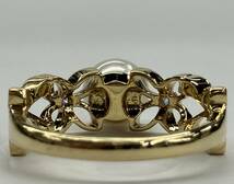 18金 K18 ダイヤモンド 0.05ct 約12号 総重量4.2g リング 指輪 白色 石付き イエローゴールド_画像3