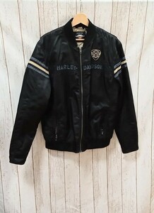 HARLEY DAVIDSON ヘリテイジナイロンボンバー ジャケット ハーレーダビットソン ブラック サイズM ブルゾン 刺繍ロゴ メンズ アメカジ