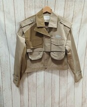 Feng Chen Wang 4POCKET HYBRID TRENCH JACKET レイヤード ジャケット フェン・チェン・ワン サイズM FUS15JK05 カーキ ベージュ コットン_画像1