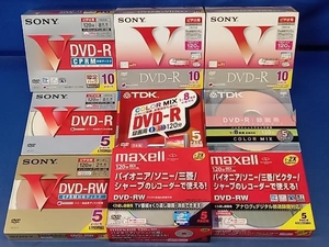 鴨173【未開封品】DVD-R / DVD-RW まとめ売り 9点セット SONY / TDK / maxell DVD-R 6点 計45枚 / DVD-RW 3点 計15枚