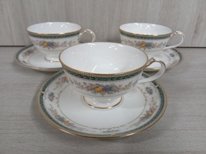 Noritake ノリタケ キングスクロス カップ＆ソーサー 3客セット フルーツ 花 4592 箱無し