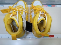 美品 Off-White × Nike ナイキ オフホワイト Air Force 1 Mid SP LTHR 'White and Varsity Maize' 23SS ミッドカット イエロー系 箱あり_画像7