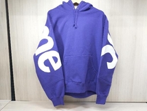 冬 Supreme シュプリーム Big Logo Jacquard Hooded Sweatshirt パーカー M パープル_画像1