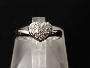 [STAR JEWELRY Heart ring ]STAR JEWELRY| diamond 0.13ct *1|K18WG|#10|4.0g brand accessory / ring 
