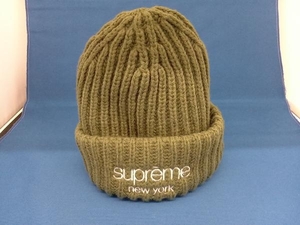 冬 Supreme シュプリーム ニット帽 Classic Logo Chunky Ribbed Beanie 袋付き オリーブ Freee