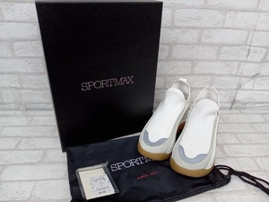 ☆ SPORTMAX PALCO スポーツマックス スニーカー スリッポン ソックス レディース ホワイト カジュアル サイズ36 箱付き 定価65,000円+税