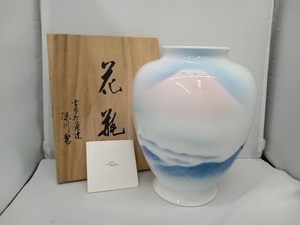 深川製磁花瓶 壺 赤富士