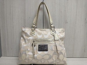 COACH コーチ ラージシグネチャー 16289 トートバッグ ライトベージュ ラメ 横幅約49cm