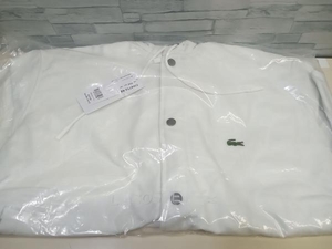 美品 LACOSTE ラコステ CH4732-99 フード付きシャツジャケット ブルゾン ホワイト サイズ4 新品タグ付き