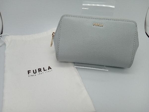 FURLA ポーチ ブルーグレー系 フルラ 保存袋付き