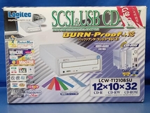 鴨415【通電確認済】Logitec SCSI&USB CD-RW LCW-T1210BSU ロジテック CD-RWドライブ_画像2