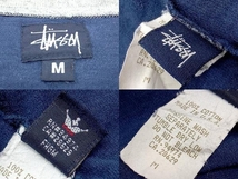 補修 穴あき等あり STUSSY ステューシー 長袖Tシャツ USA ロンT サイズ：M ネイビー×グレー_画像4