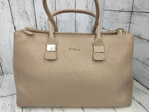 FURLA トートバッグ ベージュ シボ革 フルラ