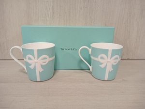 現状品 TIFFANY＆Co.　ティファニー　ペアマグカップ　ブルーボックス　底に汚れあり