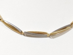 Pt850 K18 プラチナ ゴールド (総14.6g) 42cm デザイン ネックレス