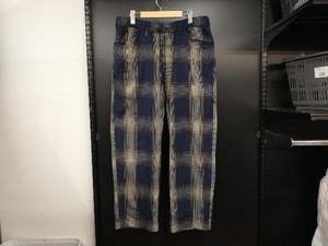 ANCELLM FLANNEL CHECK EASY SLACKS PANTS GRAY/BURGUNDY アンセルム フランネルチェックイージースラックスパンツ 3 ANC-PT32