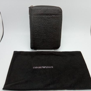 EMPORIO ARMANI 手帳ケース ブラック レザー 保存袋付き エンポリオアルマーニ (リフィル付き)の画像1
