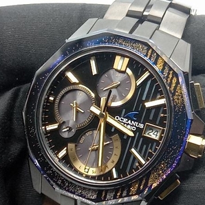 【世界限定50本】CASIO OCEANUS 電波ソーラー 腕時計 OCW-S6000MBS-1AJR ベルト長さ約20.5cm マンタ 蒔絵 金龍文 44/50 オシアナス 箱付の画像8