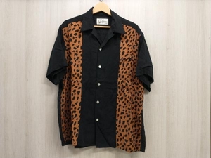 WACKO MARIA LEOPARD two-tone 50s shirt 半袖シャツ Mサイズ ブラック 店舗受取可