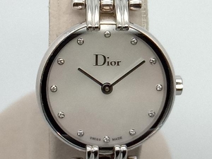 Christian Dior バギラ 腕時計 CD092110 ベルト約15cm 2針 シェル文字盤 12Pダイヤ クリスチャンディオール