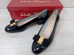 【1円スタート】Salvatore Ferragamo サルヴァトーレ・フェラガモ パンプス VARA 6.5C/約23.5〜24cm ブラック