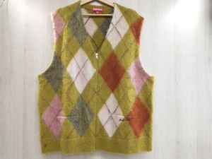 冬 Supreme シュプリーム ベスト Brushed Argyle Zip Up Vest 24ss ステッカー付 XXL Olive