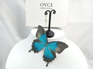 【BOX付】OVCE オフチェ オオルリアゲハのピアス 金具K14メッキ 蝶モチーフ