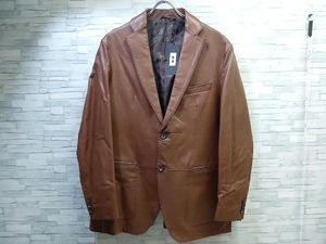 美品 未使用品 JOSEPH ABBOUD ジョセフ アブード LWJLSA0102 ベジタブルラムレザー レザージャケット ブラウン サイズLL 新品タグ付き