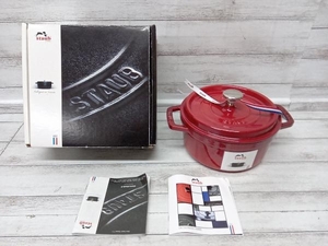 staub ストウブ ココット ラウンド チェリー 40509-814 18cm 1.7L ほうろう 両手鍋 付属品は画像の物が全てです