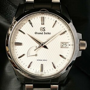 セイコー GRAND SEIKO 9R65-0AG1 74N132 メンズ 腕時計 スプリングドライブ 箱説付き SB225 白文字盤 デイト 4針の画像1