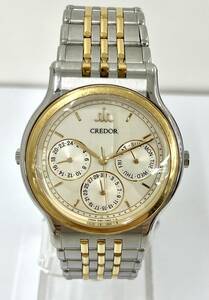 ジャンク SEIKO CREDOR 7F87-7000 クレドール 18cm 18KT クォーツ 腕時計