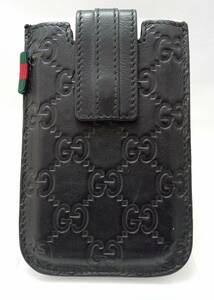 ヤフオクのみ出品 GUCCI 240188 IPHONE4 グッチ 携帯ケース レザー 店舗受取可