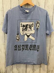 Supreme シュプリーム ライトブルー 19AW QUEEN 毛羽立ち 半袖Tシャツ コットン M