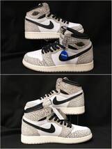 [黒タグ付・未使用] NIKE GS AIR JORDAN 1 AJ1 WHITE CEMENT ガールズ ジョーダン ホワイト セメント 白セメ 24.5cm FD1437-052 店舗受取可_画像4