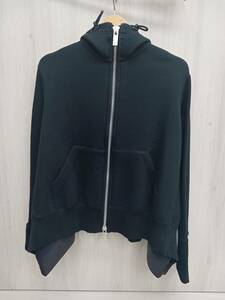 sacai サカイ sponge sweat hoodie スポンジスウェットフーディー レディース パーカー S ブラック ネイビー 20-04862