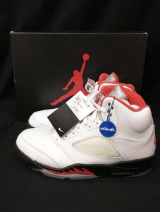 [黒タグ付・未使用] AIR JORDAN 5 RETRO AJ5 FIRE RED 2020 ジョーダン ファイヤーレッド 27.5cm 復刻 スニーカー DA1911-102 店舗受取可