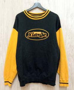 X-LARGE/エクストララージ/スウェット/21AW/RETRO CREW NECK SWEAT/ブラック×オレンジ/Mサイズ