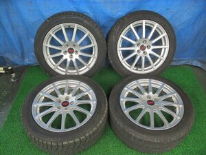 531688★スバル純正 STI 17×7.5J +55★5H PCD 100★17インチアルミ 1台分★215/50R17タイヤ付★