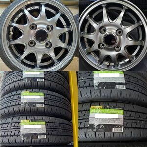 【2023年製】ダンロップ エナセーブ VAN01 145/80R12 80/78+JP202 4本総額 39400円 タイヤ+アルミホイール ４本セット　車検対応 JWL-T規格