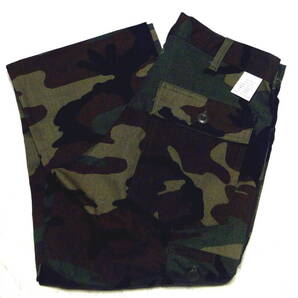 90'S デッドストック グリーンカモ カーゴパンツ コットン SIZE-30/32 Made in U.S.A. 送料込