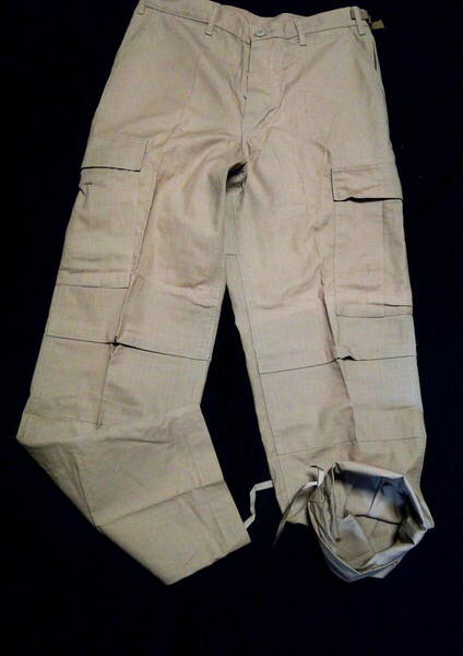 90's カーゴ パンツ SIZE-S コンバット Trousers Hot Weather Cotton Rip-Stop デッドストック 送料込