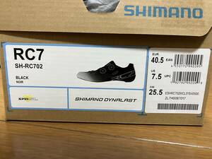 送料込 SHIMANO シマノ RC7 SH-RC702 ブラック EU40.5 25.5cm ノーマル ビンディングシューズ 新品黄色クリート付属