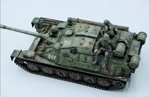 1/35ソビエト連邦 asu85 戦車 組立塗装済完成品 フィギュア人形２体付き_画像8