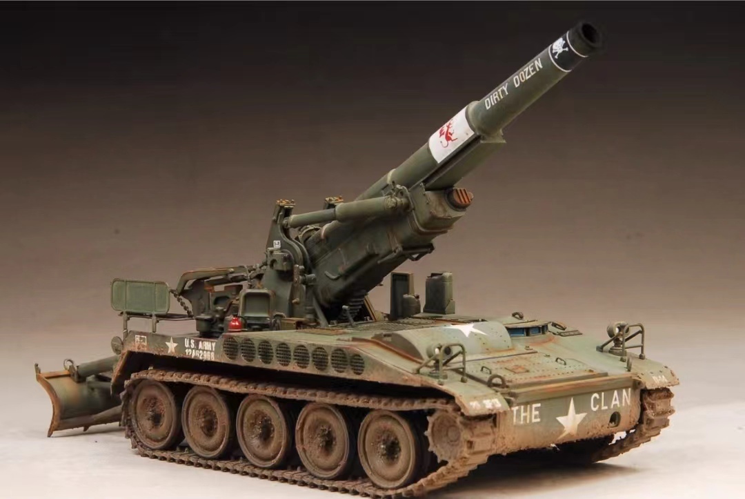 ITALERI 1/35美国M110自行火炮, 组装和喷漆, 完成的产品, 塑料模型, 坦克, 军用车辆, 完成的产品